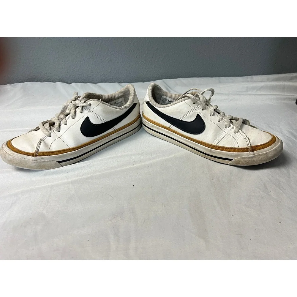 Nike Court Legacy White Black Desert Ochre Sneakers  Youth 3.5Y Mens 3.5